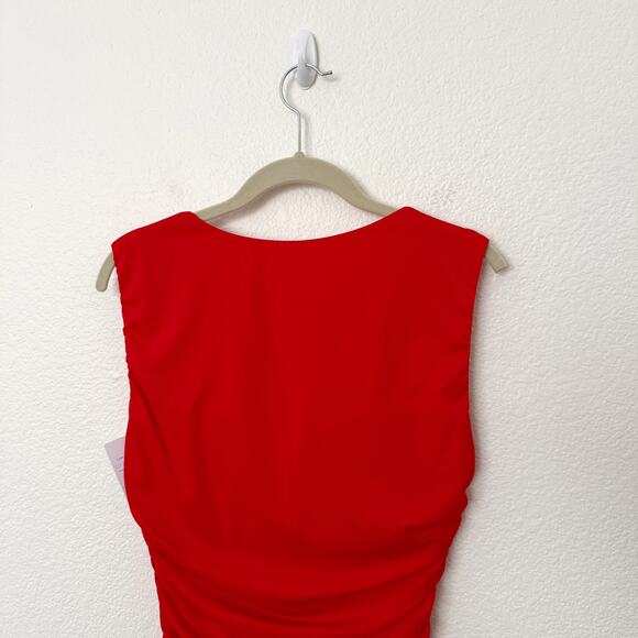 [Popilush] Red Square Neck Ruched Sculpting Slimming Shaping Bodysuit NWT Sz XL - Picture 5 of 11